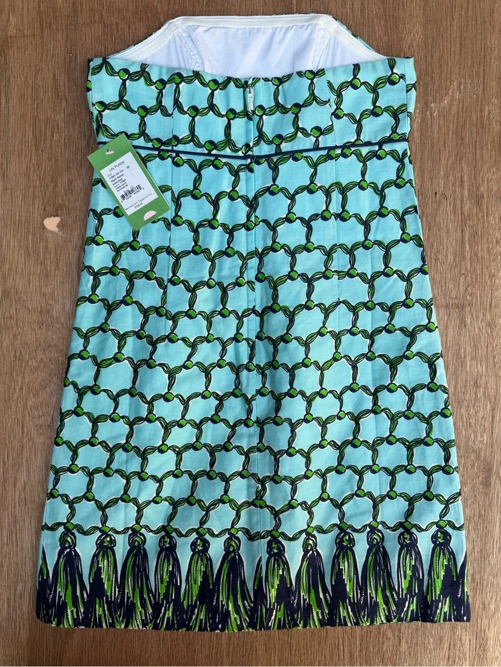 Lilly Pulitzer NWT Turquoise & Navy Knot-Print Mini Dress - Picture 5 of 6